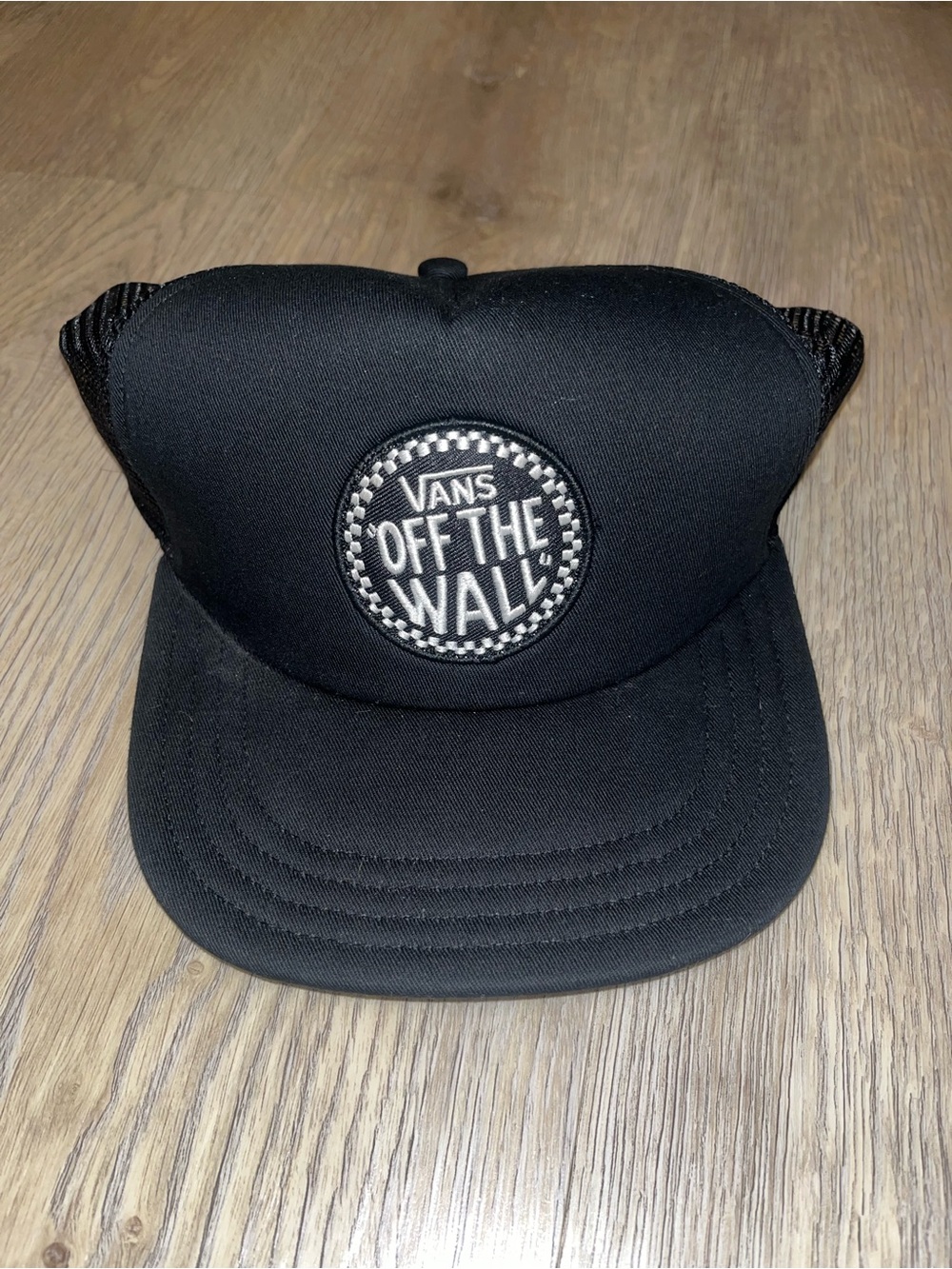 Vans Black 'Off The Wall' Patch Trucker Cap